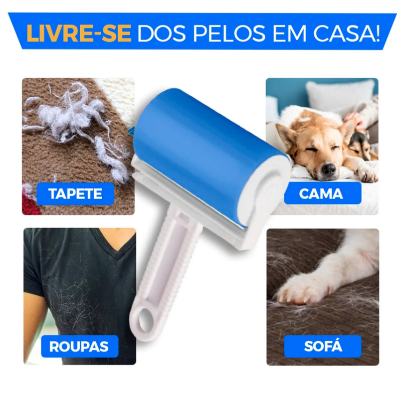 Rolo Removedor de Sujeiras, Pelos, Poeira e Fiapos - Lavável e Reutilizável