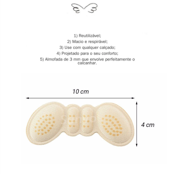 Palmilha Ortopédica Protetora de Calcanhar para Qualquer Calçado (4 Pares)