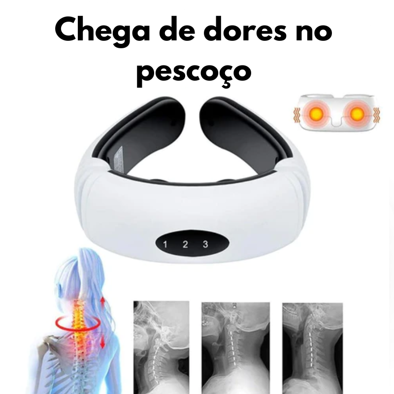 Massageador de Pescoço para Dores - Torcicolo, Artrose, Hérnia de disco